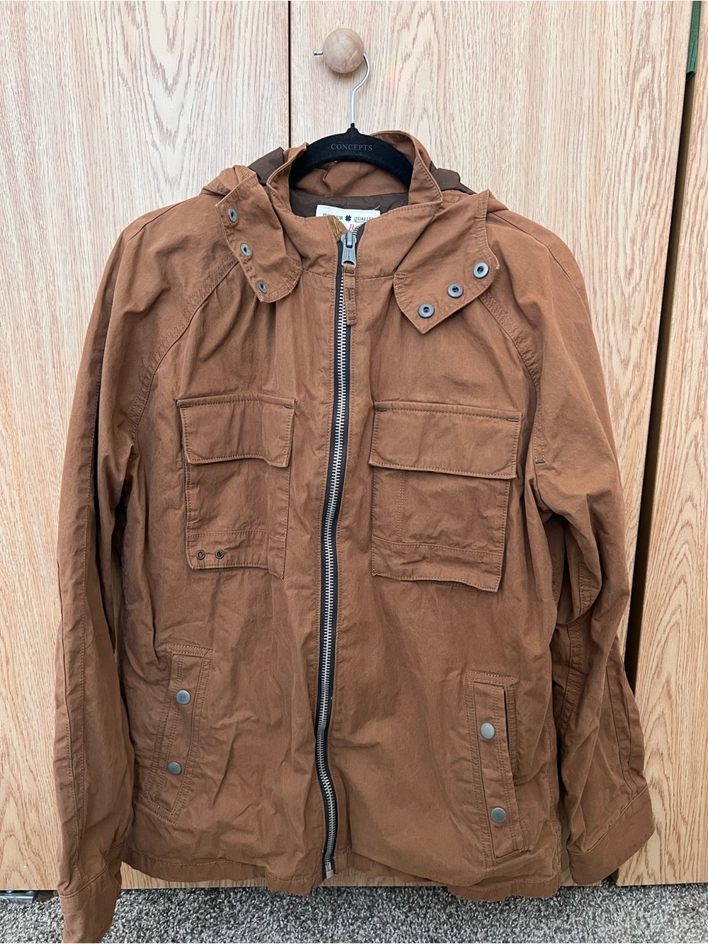 Lucky Brand Rust Brown Hooded Field Jacket